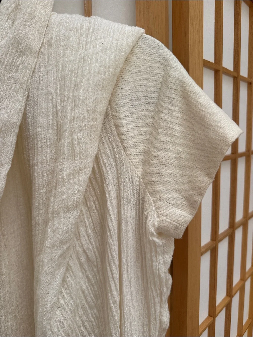 Laura Siegel Lagenlook Duster Textured Layering Topper Hooded Wrap Size XS Gauze